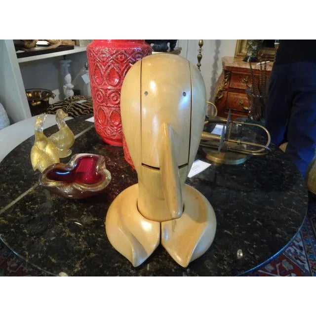 Vintage Carved Wood Pinocchio Sculpture For Sale - Image 4 of 13