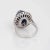 Mid 20th Century Mid 20th Century Fluted Lapis Lazuli Diamond Ring 18k White Gold Mid Century Sz 5.75 For Sale - Image 5 of 7