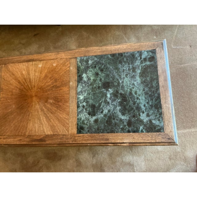Mid-Century Modern Wood and Marble Coffee Table For Sale In Los Angeles - Image 6 of 8