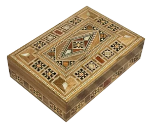 1990s Mosaic Inlaid Wood Box