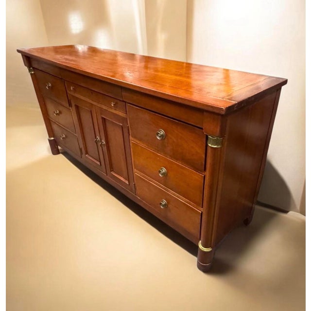 Neoclassical Late 20th Century Baker Furniture Style Palladian Collection Neoclassical Walnut Sideboard. For Sale - Image 3 of 6