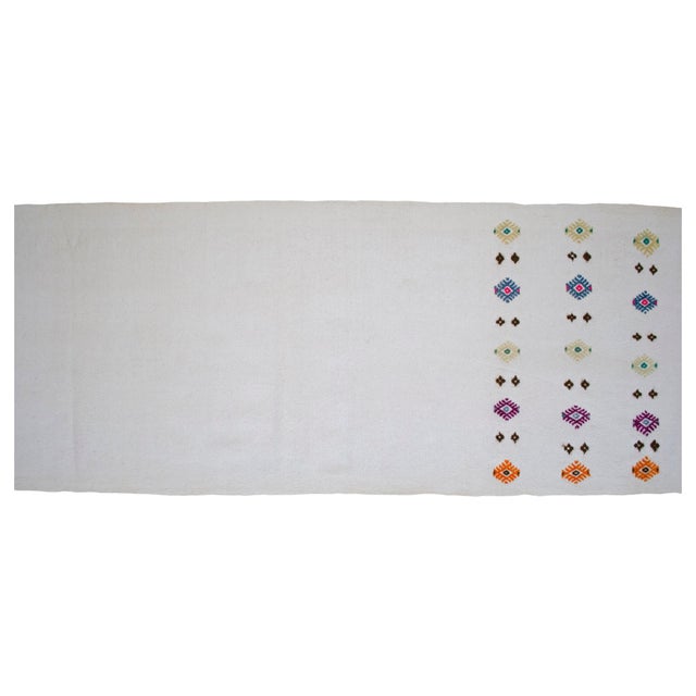 1970s Flat Weave Runner Turkish Kilim Extra Long Hallway Rug Cotton Stair Decor 2′6″ × 23′2″ For Sale - Image 11 of 14