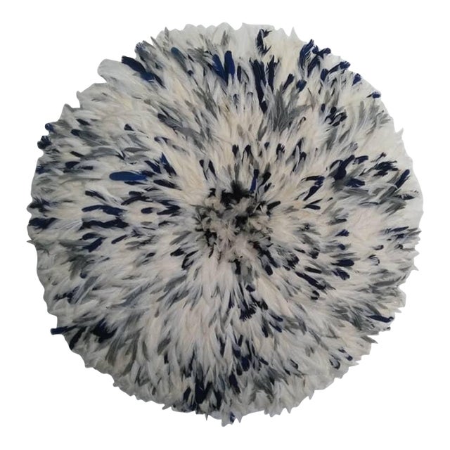 Juju Hat Speckled White Gray and Navy Blue of 31" - 80 Cm For Sale