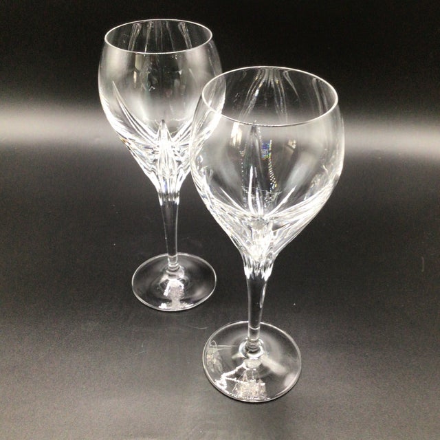 Gorham Gorham Trinity Cut Crystal Tulip Bowl Water Goblet-Set of 2 For Sale - Image 4 of 12