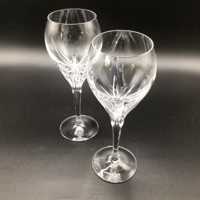 Gorham Gorham Trinity Cut Crystal Tulip Bowl Water Goblet-Set of 2 (Look at Photos for Better Appeal) For Sale - Image 4 of 12