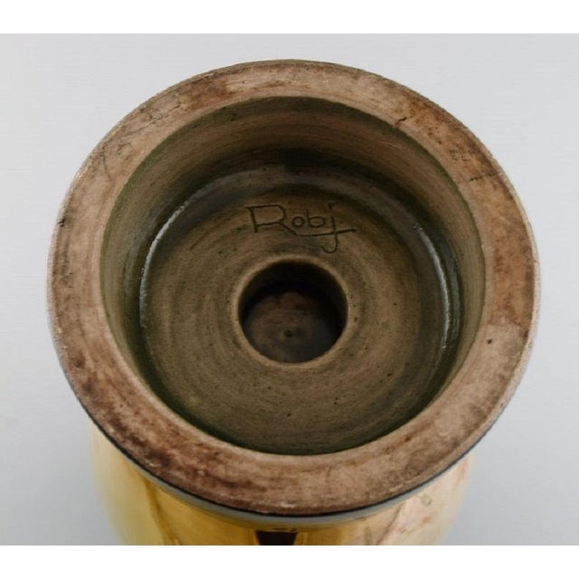 Ceramic Large Art Deco Glazed Ceramic Vase, France, 1940s For Sale - Image 7 of 8