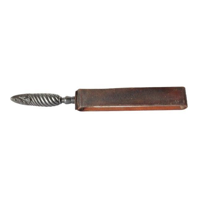 19th Century Antique Razor Strop with Metal Handle Chairish