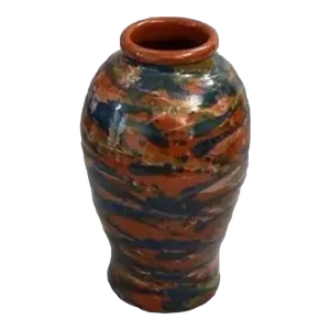 1920s Arts & Crafts Peters & Reed Marbleized Multicolor 17" Art Pottery Floor Vase