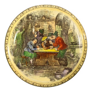 1900s Royal Doulton Underplate Trivet Sketches From Teniers Tavern Scene For Sale