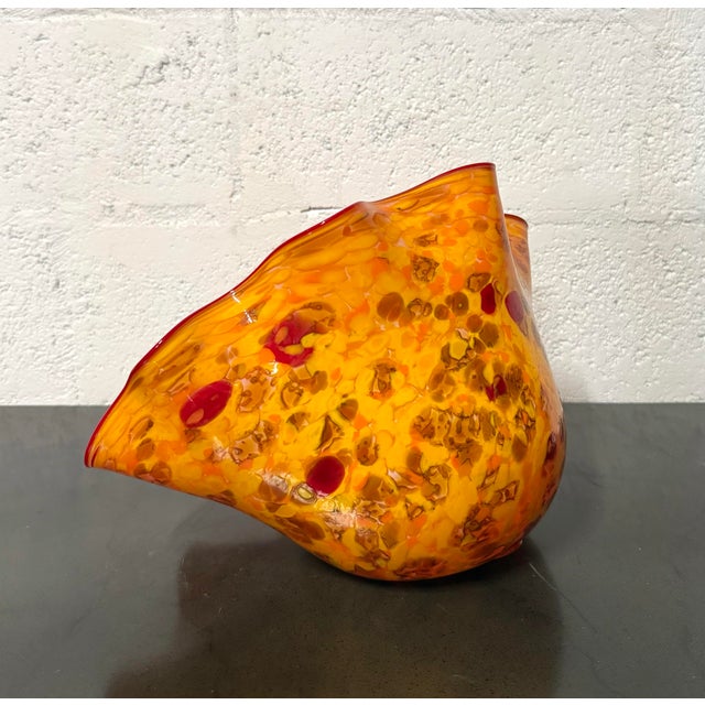 Mid 20th Century Vintage Murano Hand Blown Art Glass Bowl After Chihuly “Macchia” For Sale - Image 5 of 8