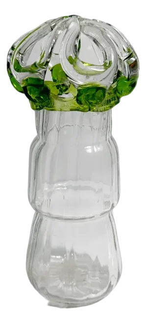 Jugendstil Murano Glass Vase with Clear Transparent Swirl Hyacinth, 1890s