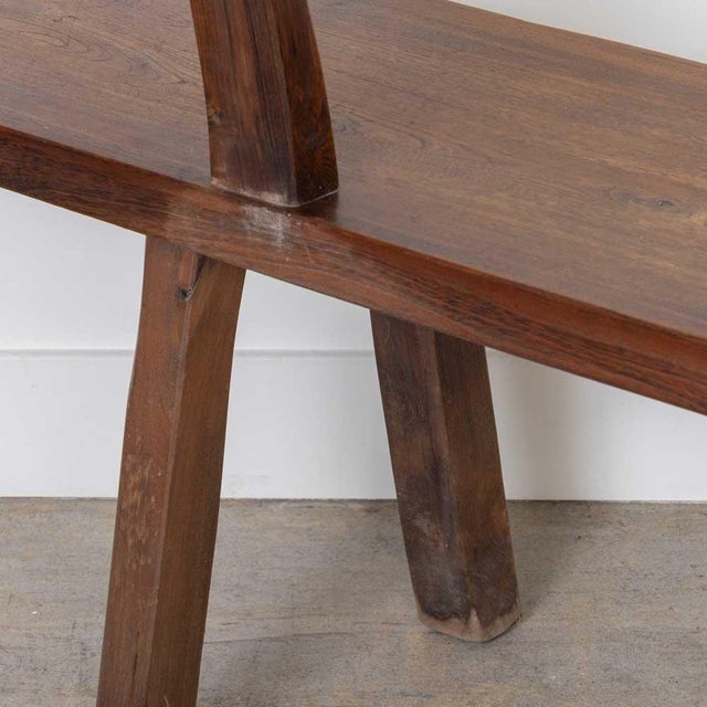 Elm wood bench Attributed to Olavi Hanninen, 1950s For Sale - Image 15 of 16