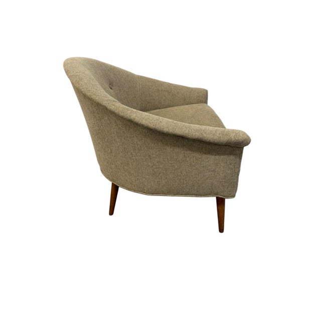 Wood Mid-Century Modern McCobb Style Barrel Arm Chairs - Reupholstered - Set of 2 For Sale - Image 7 of 9