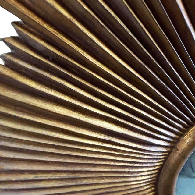 2010s 48" MCM Style Gilt Wood Starburst Mirror by Carol Canner for Carvers Guild For Sale - Image 5 of 13