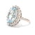 Early 21st Century 10ctw Oval Aquamarine Diamond Ring, 14k White Gold, Ring Size 7.75 For Sale - Image 5 of 7