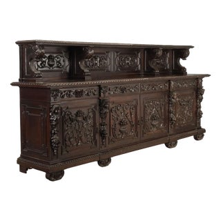 Neo-Renaissance Ebonized Walnut Sideboard For Sale