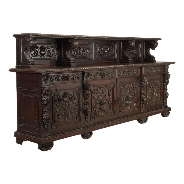 Neo-Renaissance Ebonized Walnut Sideboard For Sale