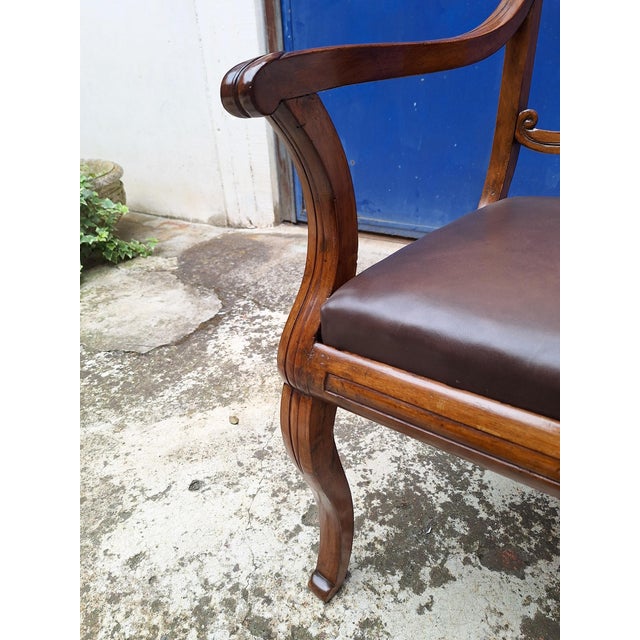 Carlo X Walnut and Leather Armchair For Sale - Image 11 of 15