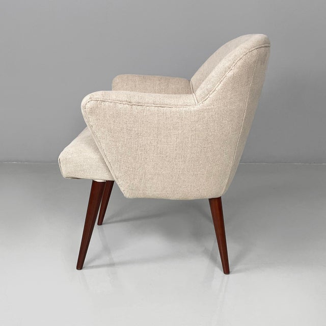 Mid-Century Modern Set of Mid-Century Modern Italian Armchairs in Fabric and Wood, 1940s For Sale - Image 3 of 16