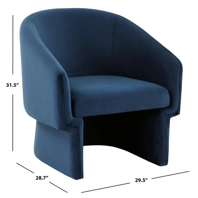 Susie Barrel Back Accent Chair - Navy For Sale In Philadelphia - Image 6 of 7