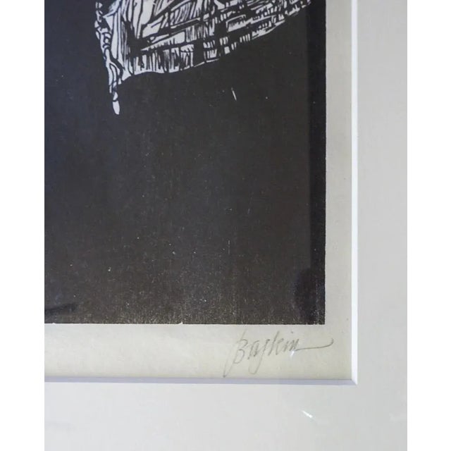 Vintage 1973 woodcut on paper Iago portrait from Othello by Leonard Baskin (1922 -2000) American sculptor, wood-engraver,...