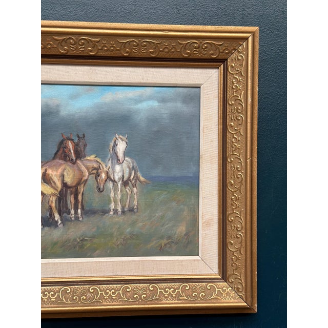 Swedish Artist, Horses, 1960s, Oil on Canvas, Framed For Sale - Image 4 of 13