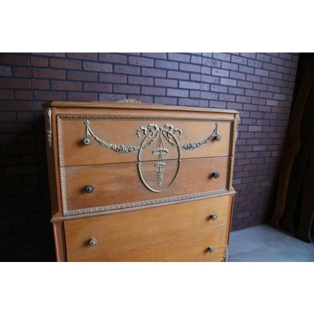 Vintage French Style Highboy Dresser For Sale - Image 9 of 11