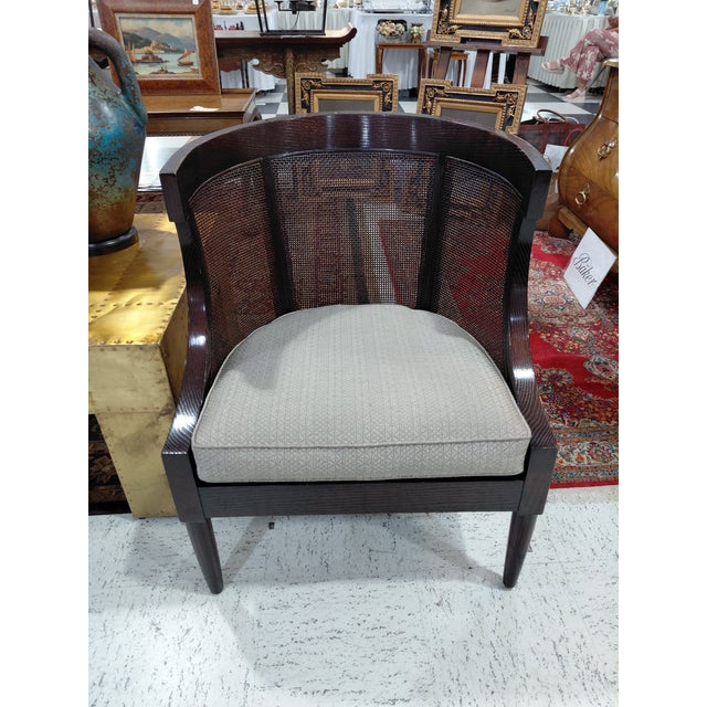Late 20th Century Dessin Fournir Art Deco Style Cane Accent Chairs – Pair For Sale - Image 16 of 17