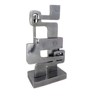 NOIR Kubric Sculpture, Silver For Sale