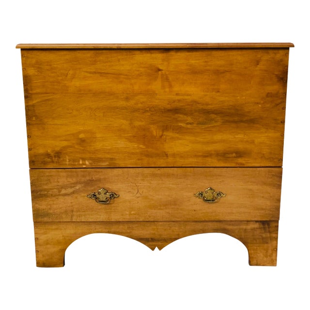 1950s Cherry Wood Cedar Lined Blanket Chest with 1-Drawer For Sale