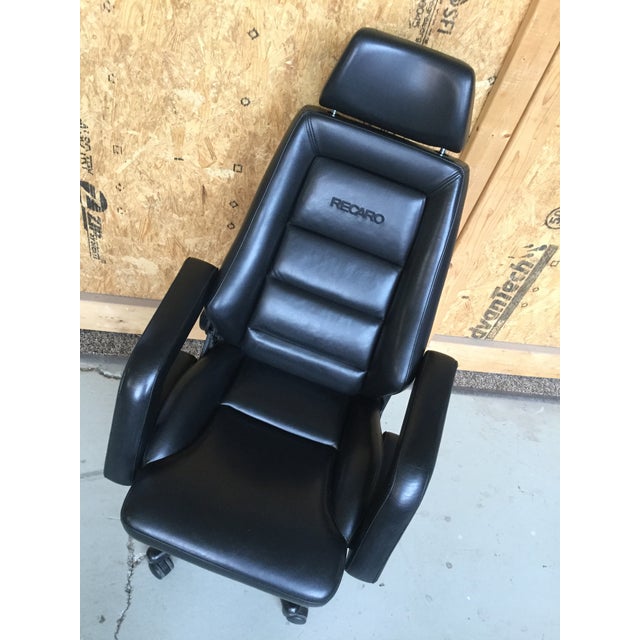 Vintage Black Leather Recaro Executive Chair Chairish