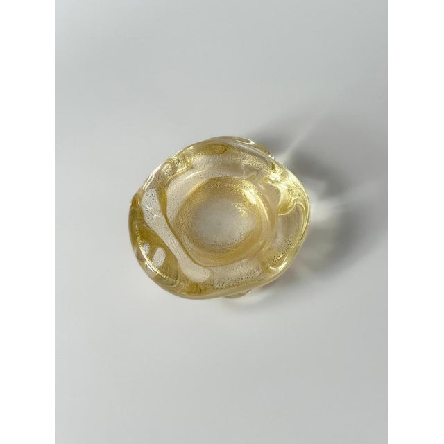 Small Murano Glass Bowl with Gold Inclusions by Archimede Seguso, Italy, 1980s For Sale - Image 6 of 10