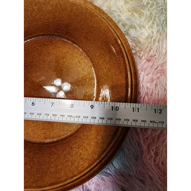 Vintage Apple Pie Plate W/Lid Glazed For Sale - Image 4 of 8