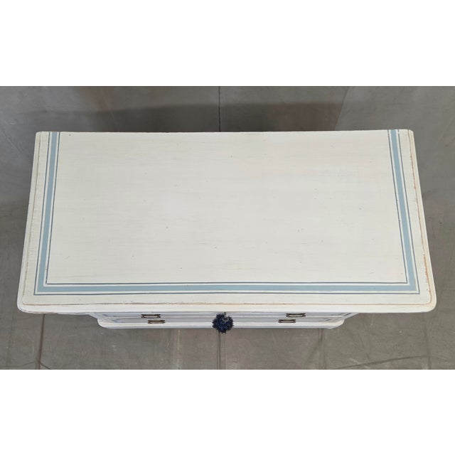 White Antique 19th C. Painted Pine Dresser Chest of Drawers With Greek Key Motif For Sale - Image 8 of 17