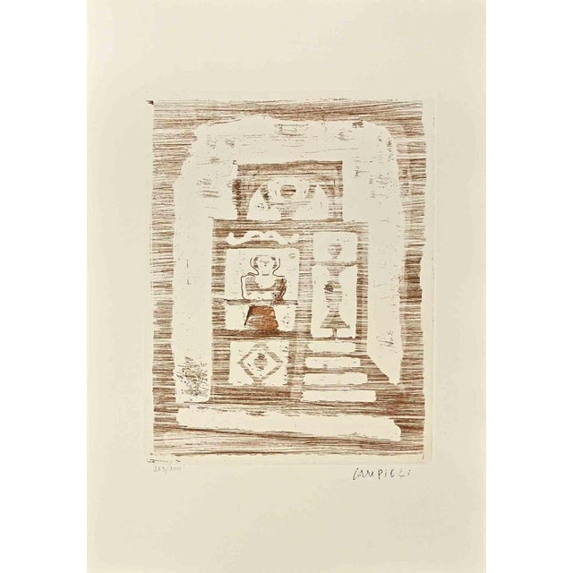 The House of Women is an original print realized after Massimo Campigli in the 1970s. Etching on paper. This artwork it is...