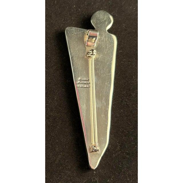 Contemporary Sterling Silver Designer Jewelry. Signed Pendant Brooch "Godess Millennium" by Barbie Koncher For Sale - Image 3 of 12