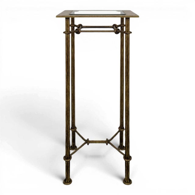 Wrought Iron Pedestal Table in the style of Diego Giacometti For Sale - Image 6 of 6