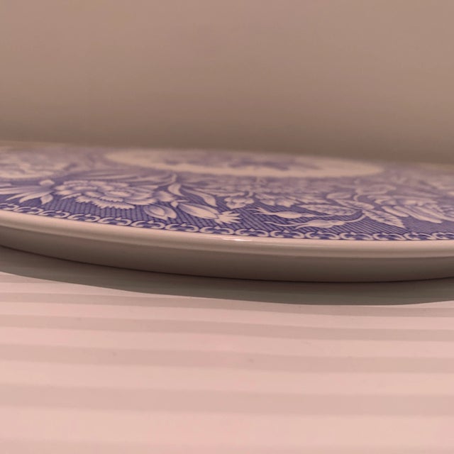 English Late 20th Century Spode Blue Room Cake Plate For Sale - Image 3 of 4