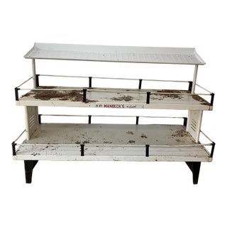 Rare Large Vintage 3 Tiered Manbecks Bakery Hagerstown Bread Retail Display Rack For Sale