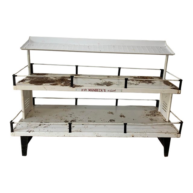 Rare Large Vintage 3 Tiered Manbecks Bakery Hagerstown Bread Retail Display Rack For Sale