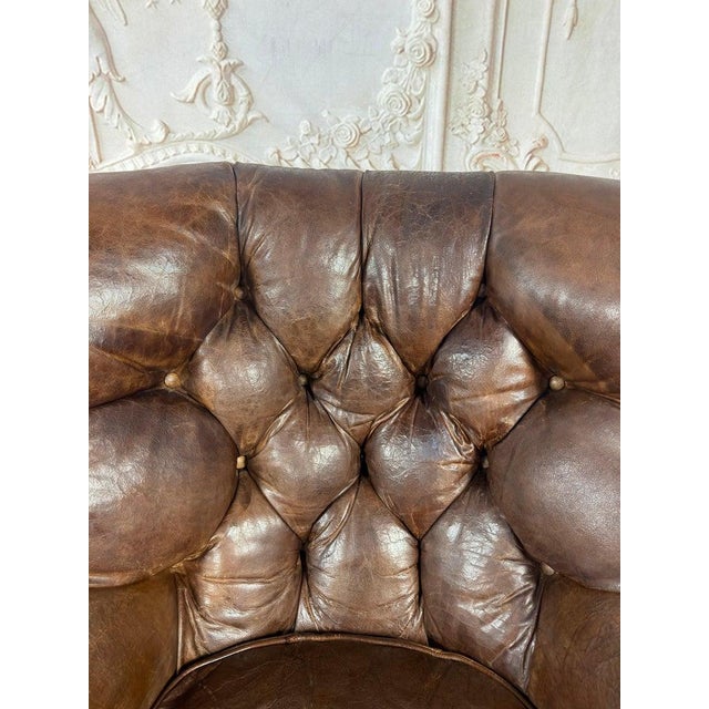 Pair of English Library Club Chairs in Hand-Finished Cognac Leather For Sale In Los Angeles - Image 6 of 18