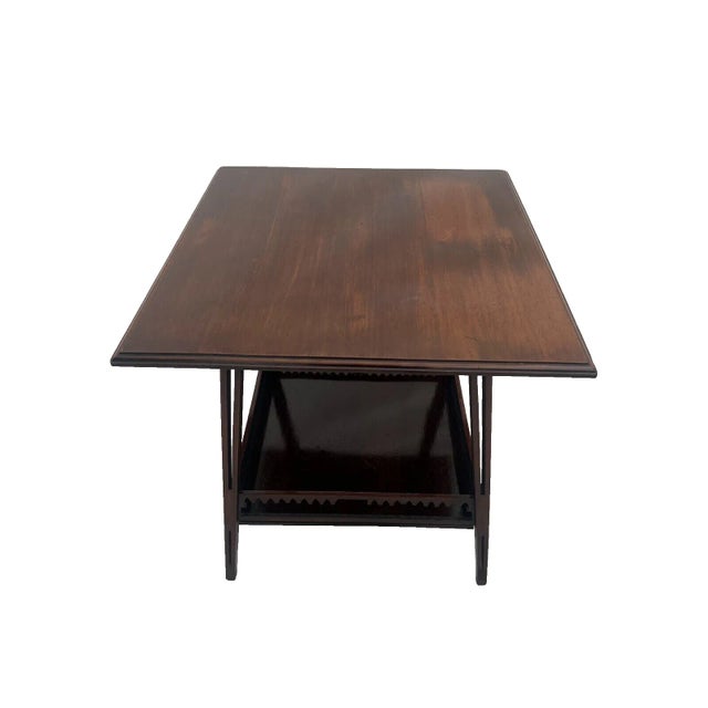 Gorgeous Antique Victorian Square Table with a bottom shelf, Solid Mahogany, Lace Carving 24" Tall X 23" Deep X 23" wide....