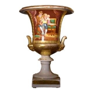 Old Paris Porcelain Urn Circa 1830 to 1840 For Sale