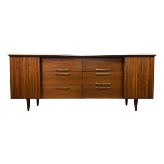 Young Manufacturing Mid-Century Modern Walnut Lowboy Dresser, Attributed For Sale