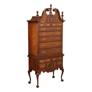 Kittinger Chippendale Style Mahogany Highboy For Sale