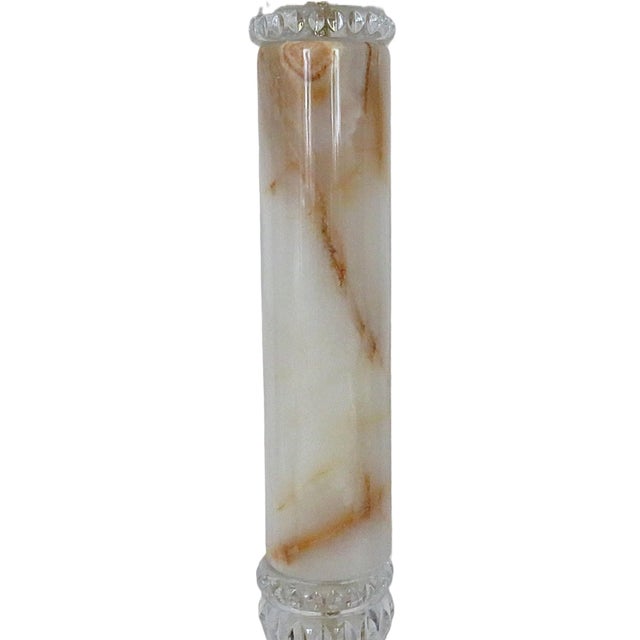 Pair of Hollywood Regency Table Lamps Onyx, Lucite, & Crystal Glass For Sale In Providence - Image 6 of 9