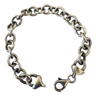 Vintage Sterling Silver Chain Link Bracelet For Sale