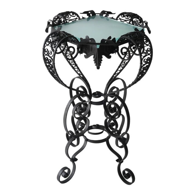 Garden Pedestal Wrought Iron From Palm Beach Mizner Workshop For Sale