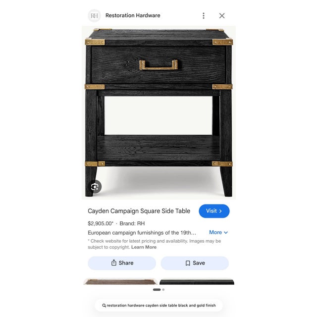 2020s Restoration Hardware Side Table For Sale - Image 5 of 10