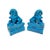 Chinese Asian 1990s' Blue Fu Dog- a Pair (Small Size) For Sale - Image 3 of 4